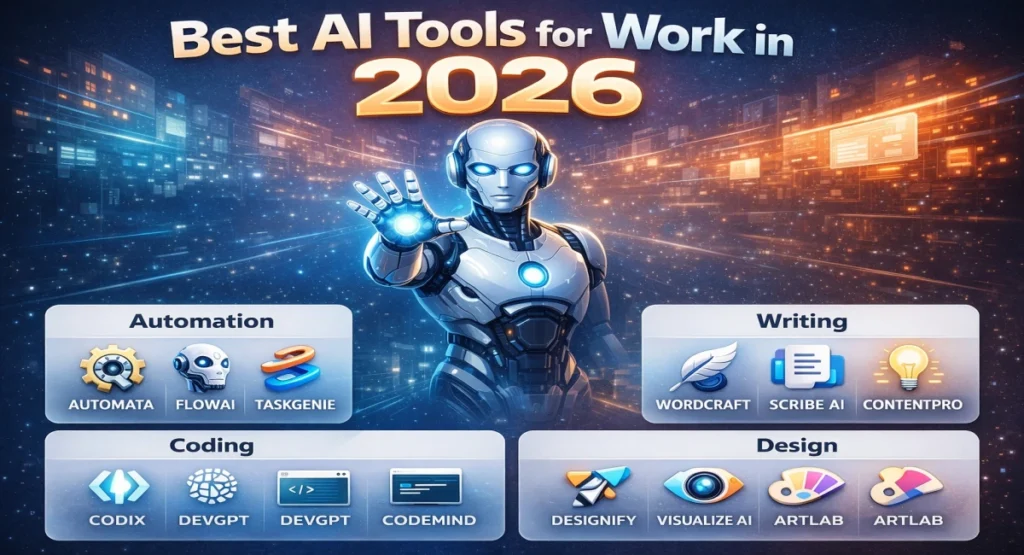 Best AI Tools for Work in 2026 (Automation, Writing, Coding, Design)