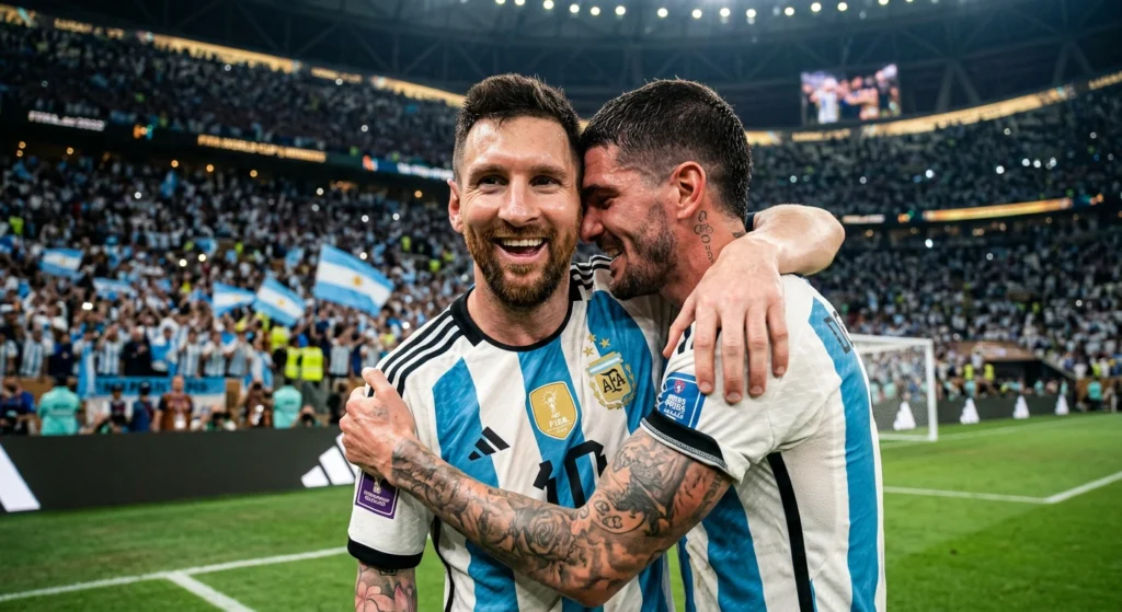 Lionel Messi and Rodrigo De Paul.