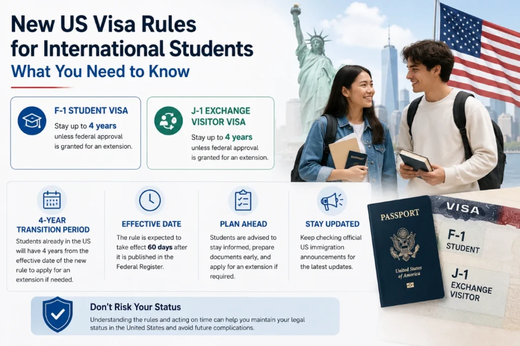 Close-up of a US visa with the American flag, representing new visa rules for international students and exchange visitors.